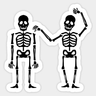 funny black skeleton drawing Sticker